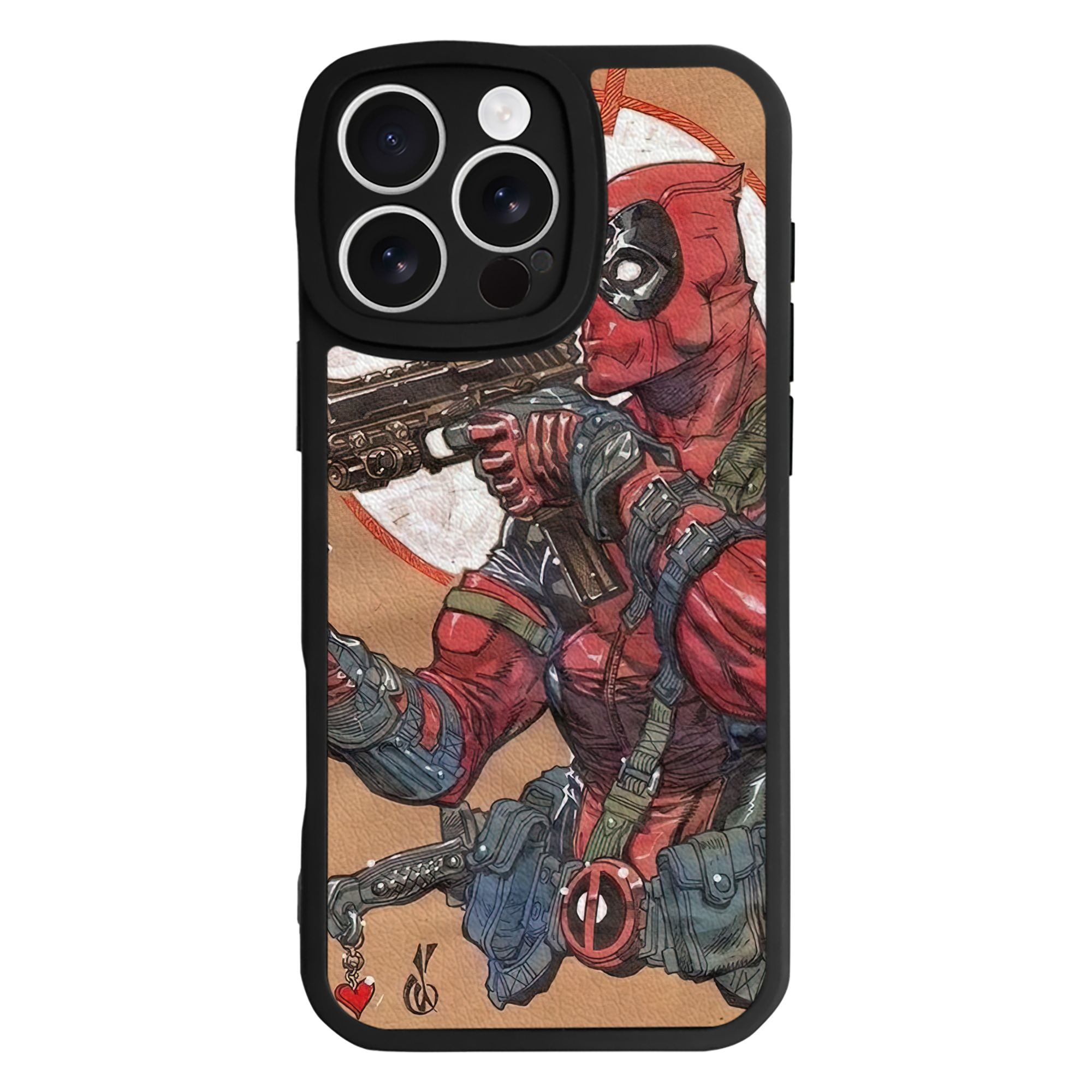 （画像用） Deadpool デッドプール 【iPhone 16シリーズ対応】シリコンスマホケース（レザー調） 材質：シリコン